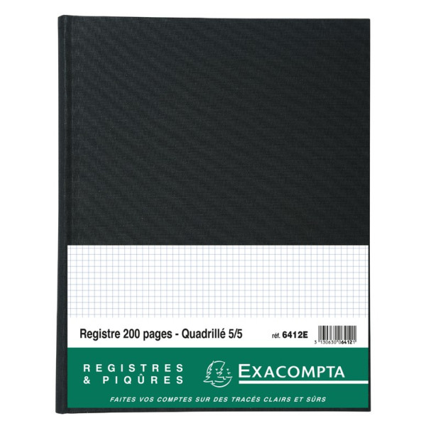 Registre quadrillée 25x32cm foliotée Exacompta