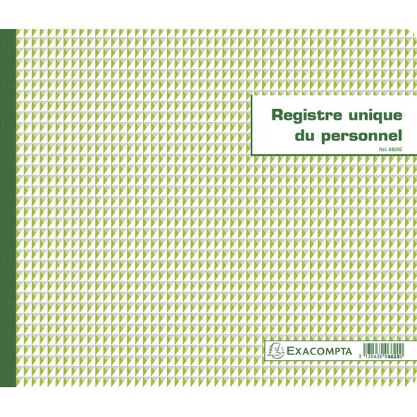 Piqûre 27x32cm Registre unique du personnel Exacompta