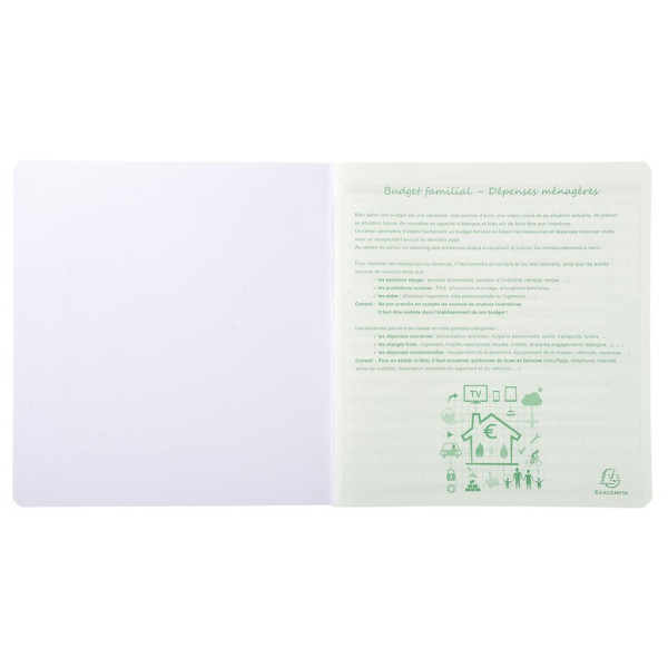 Piqûre comptabilité et organisation familiale 27x25cm Exacompta Budget dépenses ménagères