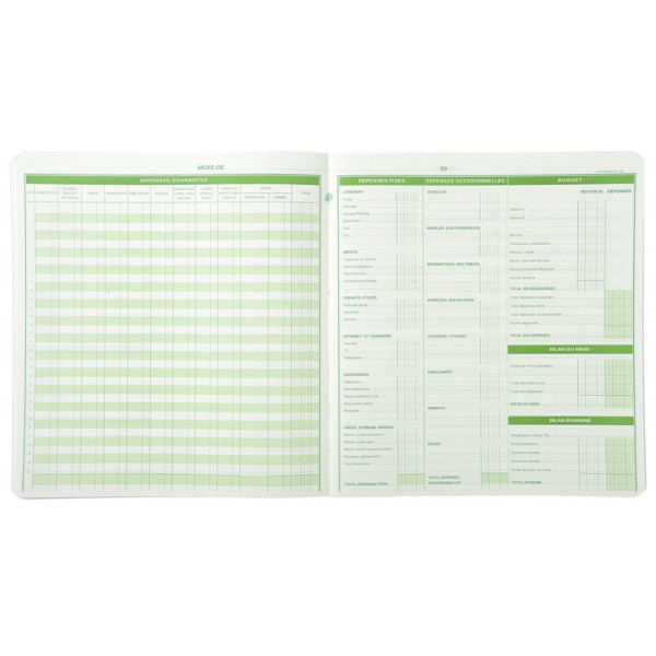 Piqûre comptabilité et organisation familiale 27x25cm Exacompta Budget dépenses ménagères