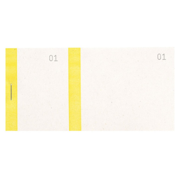 Bloc vendeur à bande couleur 100 feuillets double numérotage 6,6x13,5cm Exacompta