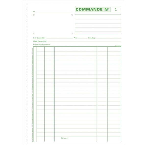 Manifold commandes 21x29,7cm autocopiants Exacompta