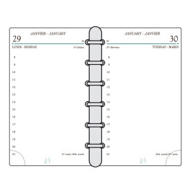 Recharge organiseur journalier 7,3x12cm tranche dorée Mignon TK12R