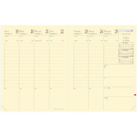 Agenda semainier 21x27cm Quo Vadis Président Prestige Soho avec répertoire