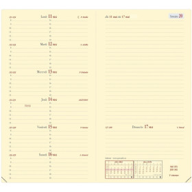 Agenda semainier 8,8x17cm Quo Vadis Italnote Prestige Soho avec répertoire