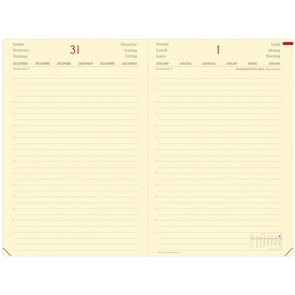 Agenda journalier 13x21cm Quo Vadis Daily 21 Prestige Silk