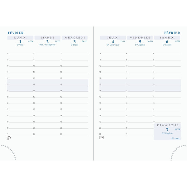 Recharge agenda semainier 10,5x15cm tranche dorée Exacompta Horizons 15