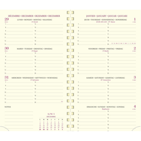 Exacompta Agenda Semainier Eurotime 16S Spiralé - Format Poche 9x16 Cm - Janvier à Décembre 2024 - Couverture PVC - Fabriqué En France