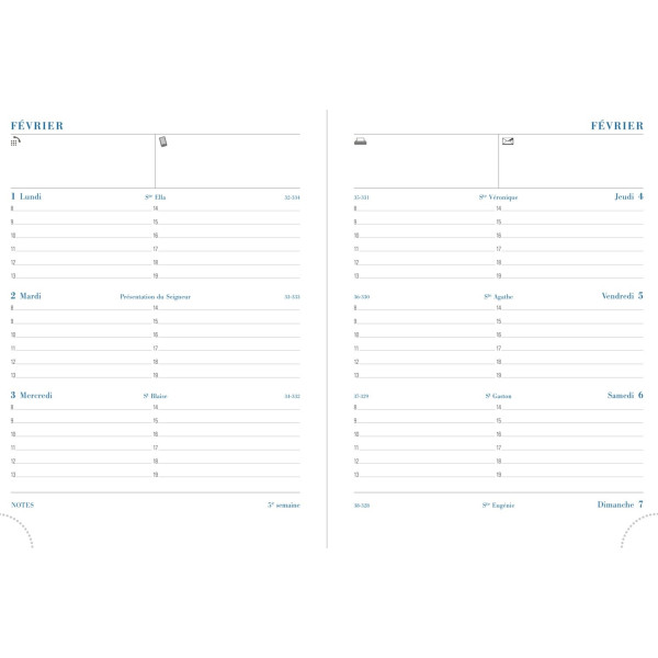 Agenda semainier 14x18cm Exacompta Semainier Pratic 19 Barbara