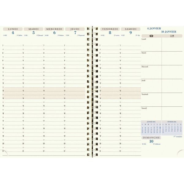 Agenda semainier 15x21cm spiralé Exacompta Horizons 20S Visuel Napura