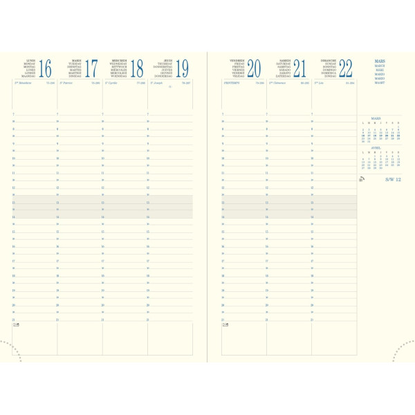 Agenda Semainier 16x24cm Exacompta Eurotime 24 Volga