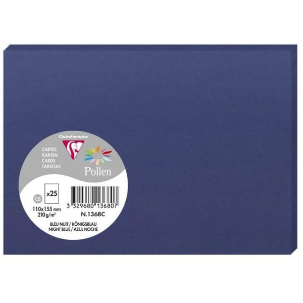 Cartes vierges 110x155mm Clairefontaine Pollen