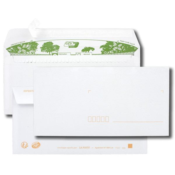 40 Enveloppes DL 110x220mm recyclées GPV Green ERA Pure