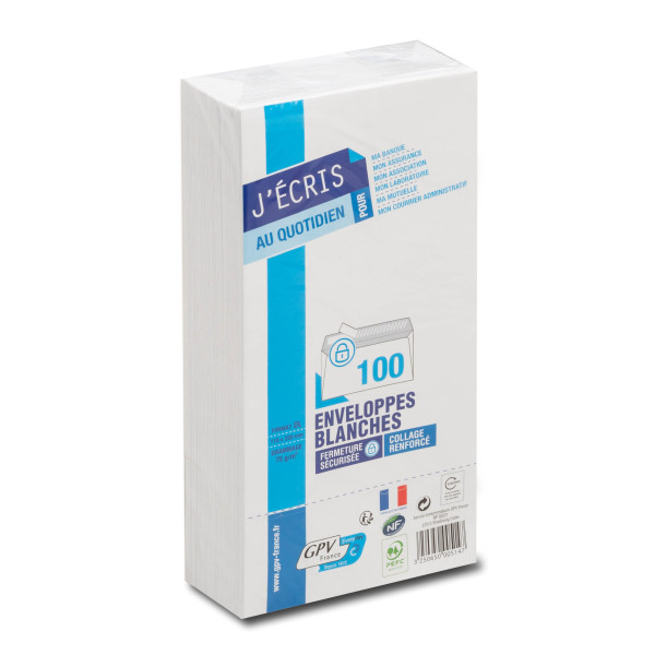 100 Enveloppes DL 110x220mm GPV Everyday