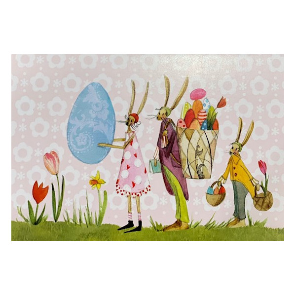 Carte double de Pâques 13,5x15cm