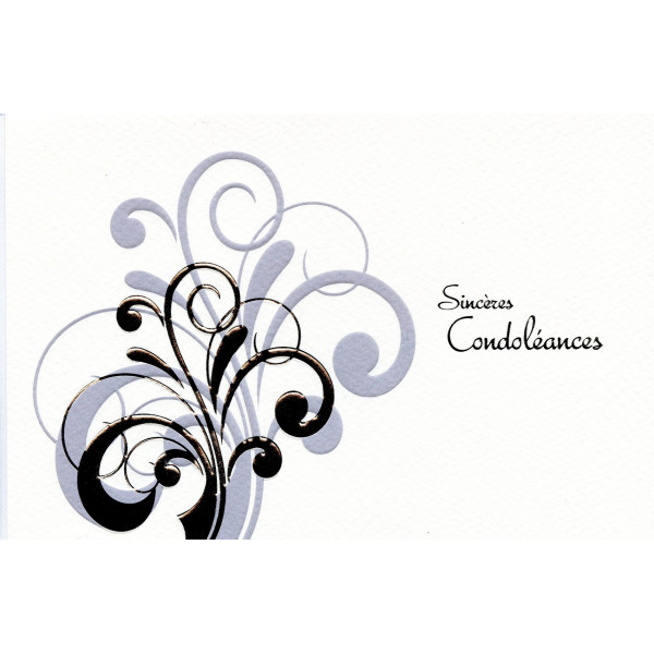 Carte Sincères Condoléances