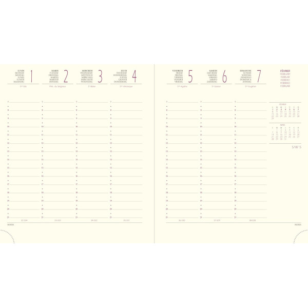 Agenda Semainier 15x17cm Exacompta Eurotime 18 Amélie