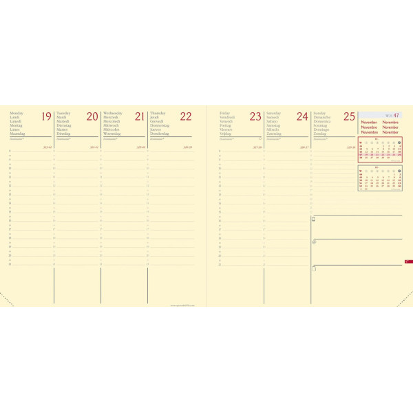 Agenda semainier 16x16cm Quo Vadis Executif Prestige Silk