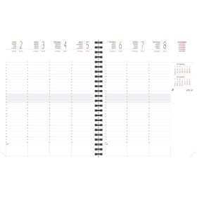 Agenda Semainier recyclé 18,5x22,5cm spiralé Exacompta Eurotime 22S Forever