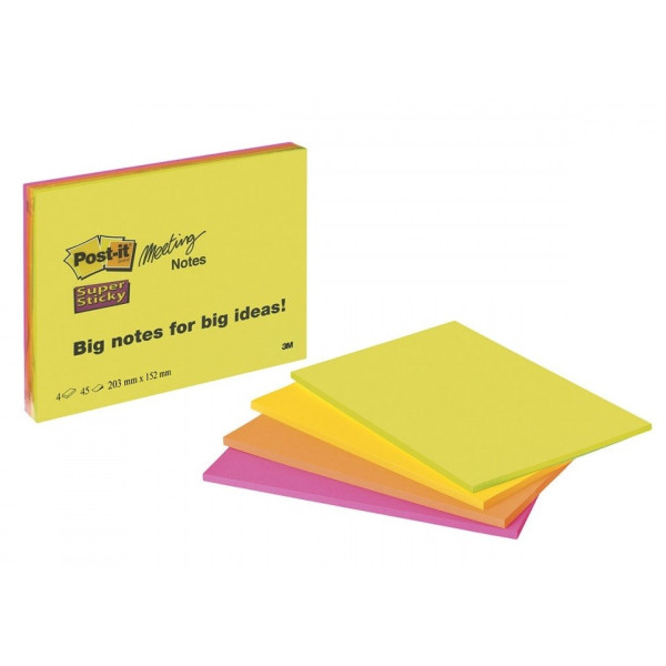 Notes adhésives 203x152mm 3M Post-it Super Sticky