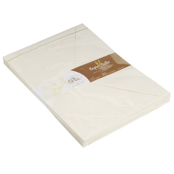 Enveloppes paille naturelle 162x229mm gommées Lalo Ivoire