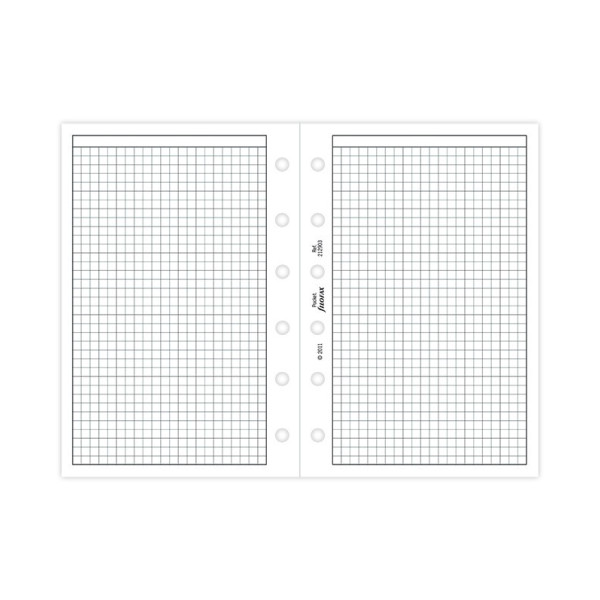 Feuilles de notes quadrillées blanches Filofax Pocket vue sur deux pages