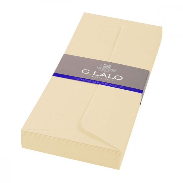 Enveloppes Vergé 110x220mm adhésives doublées Lalo ivoire