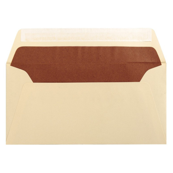 Enveloppes Vergé 110x220mm adhésives doublées Lalo ivoire
