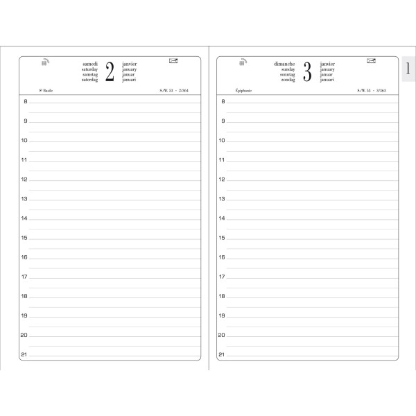 Agenda journalier 13x21cm Quo Vadis Travers Korex