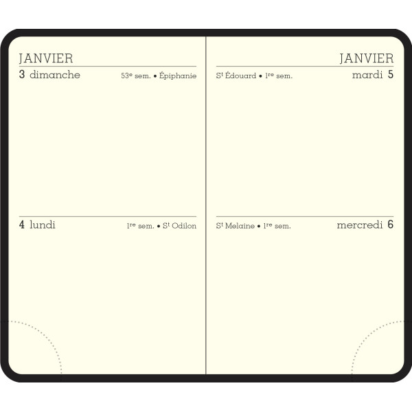 Agenda 2jours/page 7,5x11,5cm tranche dorée Exacompta Winner avec fermoir