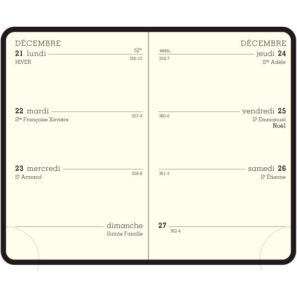 Agenda semainier 7,5x11,5cm tranche dorée Exacompta Winner avec fermoir