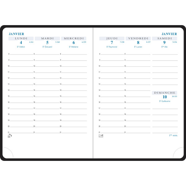 Agenda semainier 9x13cm Exacompta Horizons 13 Winner