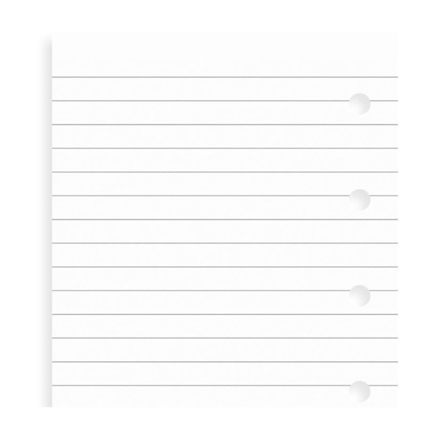 Feuilles de notes lignées blanches Filofax Mini