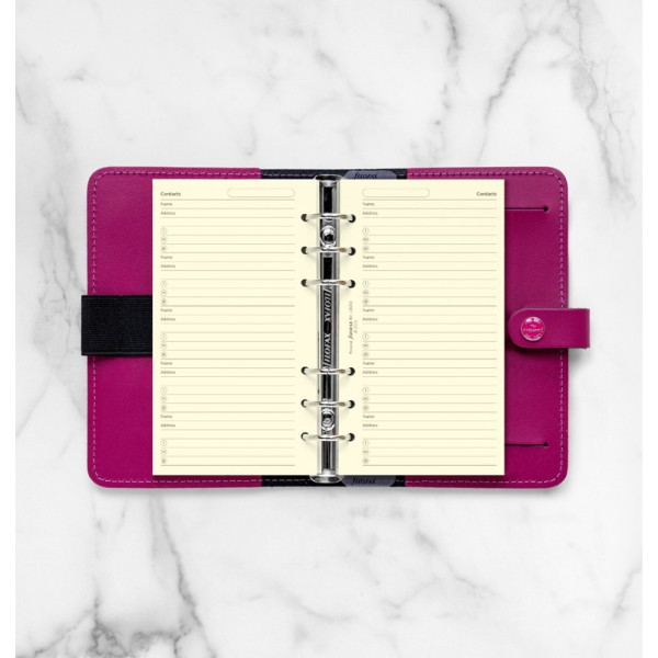 Feuilles contacts Ivoire 95x171mm Filofax Personal