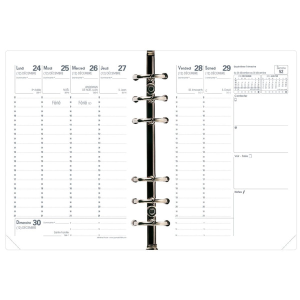Recharge organiseur 9x12,5cm Quo Vadis Minitimer