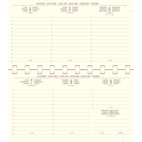 Recharge Agenda Semainier 9x16cm spiralé Exacompta Temporel 16S