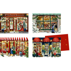 Carte calendrier de l'Avent Coppenrath Les vitrines de Noël