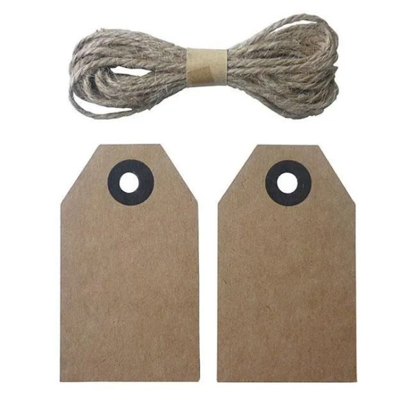 20 étiquettes kraft 80 x 45 mm + ficelle GRAINE CREATIVE