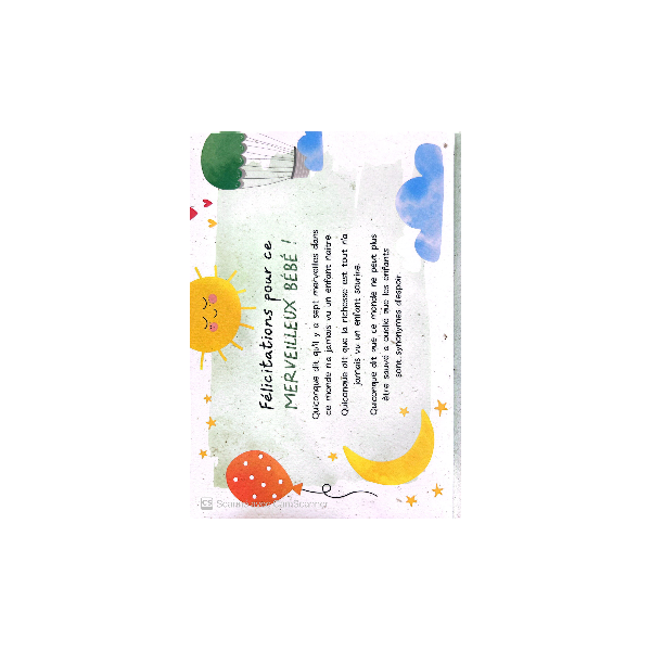 Cartes et graines à planter Botanic cards - Félicitations pour ce merveilleux bébé