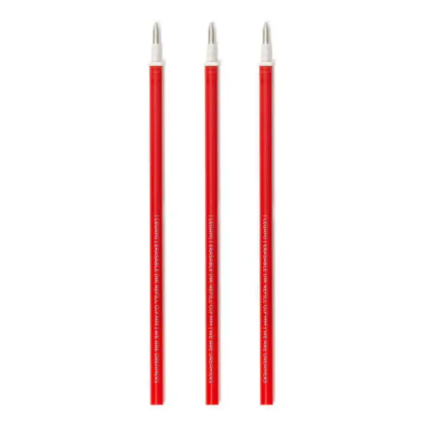 Recharges stylo à encre gel éffaçable Legami Rouge