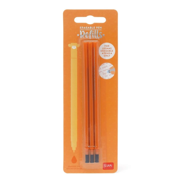 Recharges stylo à encre gel éffaçable Legami Orange