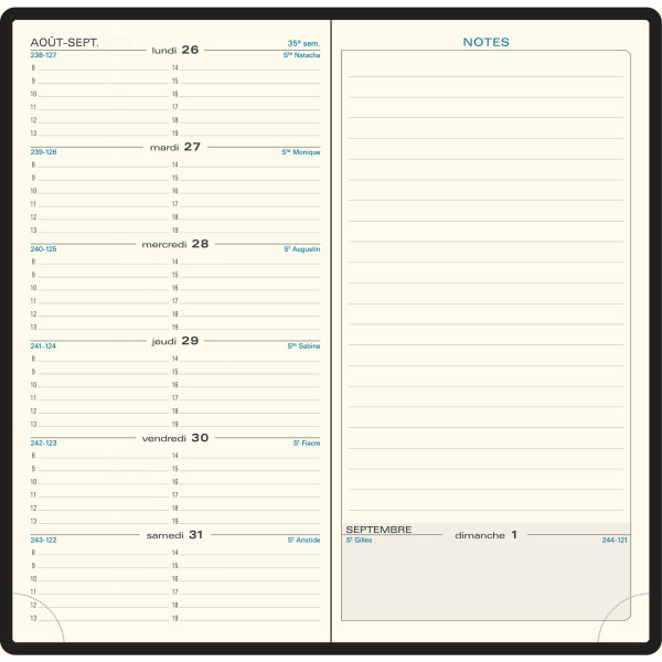 Agenda semainier 9x17,5cm Exacompta Espace 17 Winner