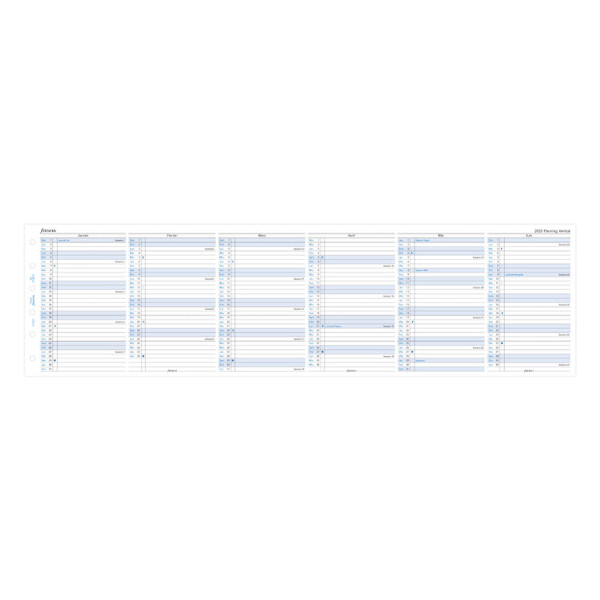 Recharge organiseur planning annuel vertical Filofax Pocket