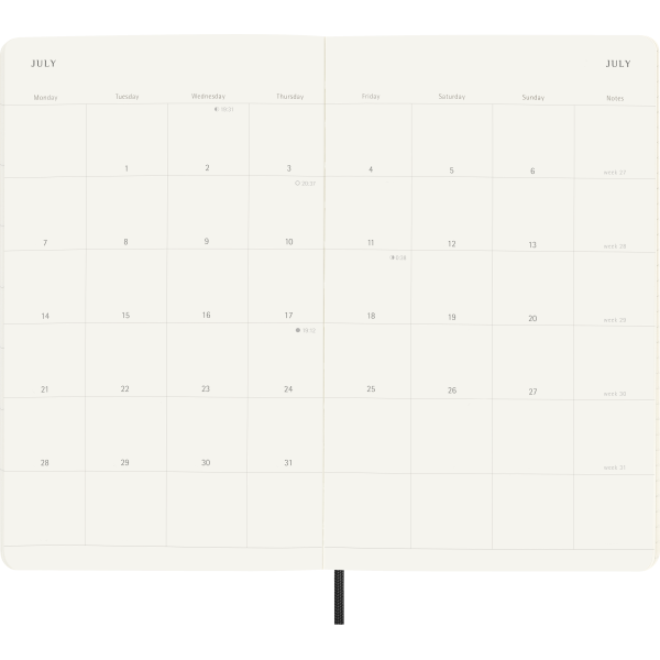 Agenda mensuel Moleskine Monthly Notebook Diary Planner