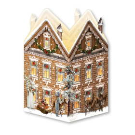 Carte de voeux mini lanterne Coppenrath Maison de Noël nostalgique