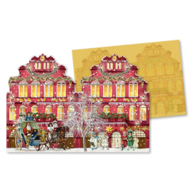 Carte de voeux mini lanterne Coppenrath Maison de Noël nostalgique