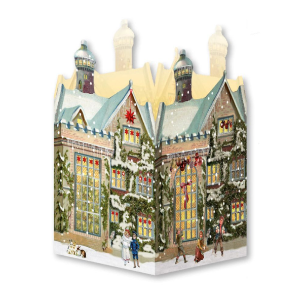 Carte de voeux mini lanterne Coppenrath Maison de Noël nostalgique