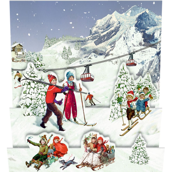 Mini calendrier de l'Avent Coppenrath Paysages d'hiver en 3D