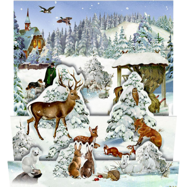 Mini calendrier de l'Avent Coppenrath Paysages d'hiver en 3D
