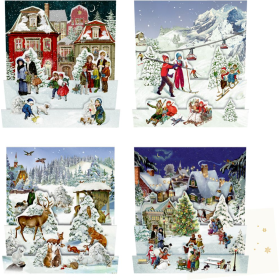 Carte calendrier de l'Avent Coppenrath Paysages d'hiver en 3D